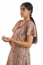 Load image into Gallery viewer, Creative Bee 'FLORIQUE' Hand-Woven Natural Dye Block Printed Tussar x Cotton Dress.