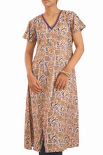 Load image into Gallery viewer, Creative Bee 'FLORIQUE' Hand-Woven Natural Dye Block Printed Tussar x Cotton Dress.