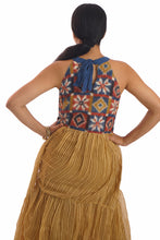 Load image into Gallery viewer, Creative Bee Hand-Woven Natural Dye 'VEIL' Double Ikat With Signature Weave Halter Neck Dress.