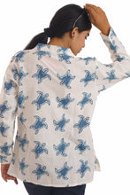 Load image into Gallery viewer, Creative Bee Handwoven Natural Dye Cotton 'SHELLORA' Block Printed Women Shirt.