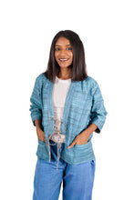 Load image into Gallery viewer, Natural Dye Women&#39;s handwoven Multi-Block Patterned Reversible Short Jacket