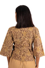 Load image into Gallery viewer, Natural Dye Hand Block Printed Wrap Top with Tortoise Design