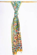 Load image into Gallery viewer, Natural Dye, Hand Painted Kalamkar Tussar Dupatta.