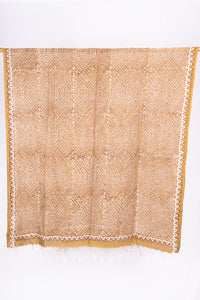 Natural Dye, Hand-Woven Block Printed Linen Stole