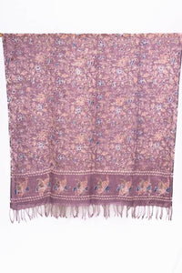 Natural Dye, Hand-Painted Batik Linen Stole