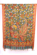 Load image into Gallery viewer, Natural Dye, Hand-Painted Kalamkari Tussar Dupatta