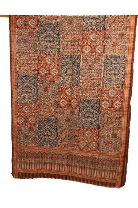 Natural Dye, Block Printed Three Silk Dupatta