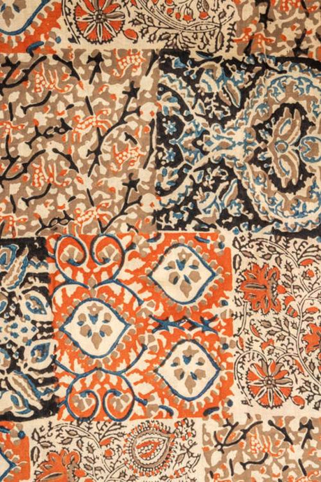 Natural Dye, Hand Block Printed Multi-Patch Cotton Fabric