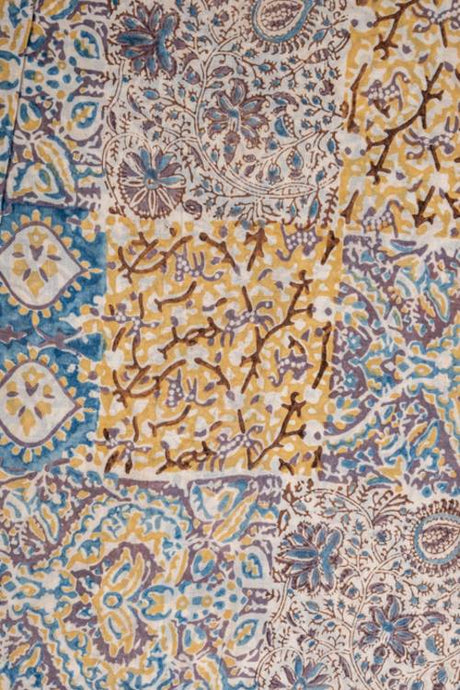 Natural Dye, Hand Block Printed Multi-Patch Cotton Fabric