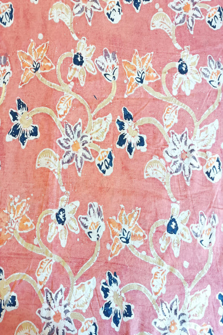 Natural Dye Batik Hand Painted Handloom Cotton x Silk Fabric