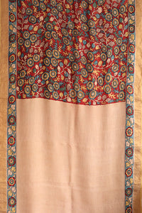 Natural Dye Hand-Painted Kalamkari Silk Sari