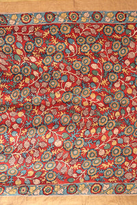 Natural Dye Hand-Painted Kalamkari Silk Sari