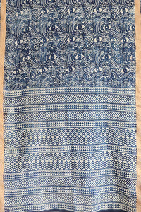 Natural Dye Block Print Cotton X Silk Sari