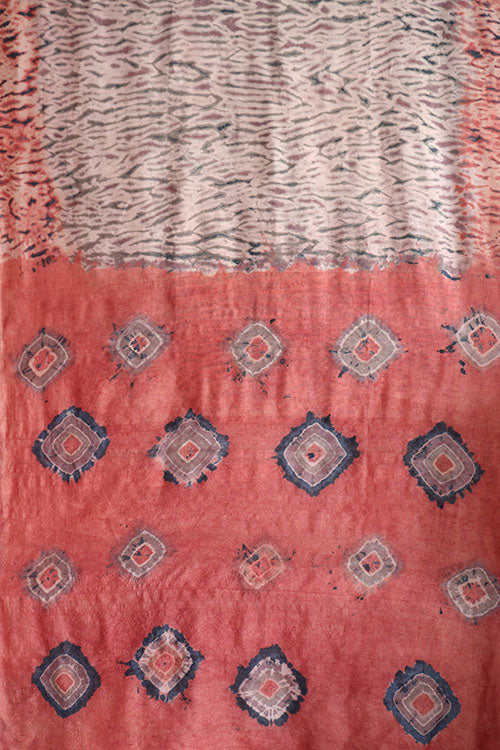 Natural Dyed Shibori Desi Tussar sari