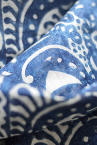 Natural Dye Block Print Cotton X Silk Sari