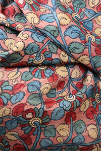 Natural Dye Hand-Painted Kalamkari Silk Fabric
