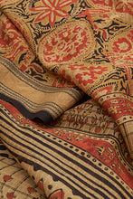 Load image into Gallery viewer, Hand Woven Natural Dye Block Printed Tussar x Cotton Saree
