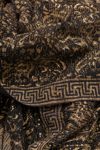 Load image into Gallery viewer, Hand Woven Natural Dye Gold Block Printed Silk Signature Weave Saree.