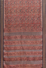 Load image into Gallery viewer, Hand Woven Natural Dye Block Printed Tussar Saree.