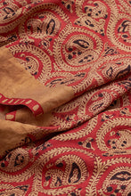 Load image into Gallery viewer, Hand Woven Natural Dye Block Printed Mulberry Silk Saree