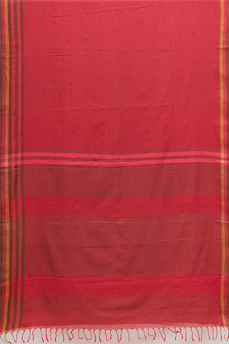 Hand Woven Small Check Saree.