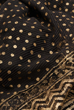 Load image into Gallery viewer, Hand Woven Natural Dye Gold Block Printed Silk Signature Weave Saree.
