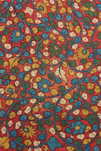 Load image into Gallery viewer, Hand Woven Cotton Hand Painted Kalamkari Natural Dye Saree