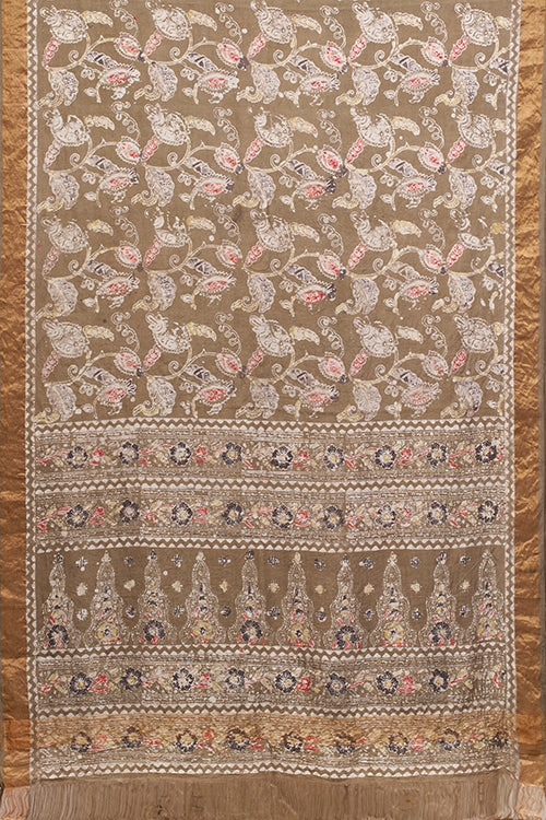 Hand Woven Natural Dye Mulberry Silk Batik Saree