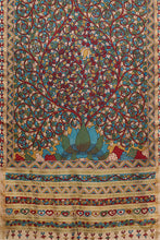 Load image into Gallery viewer, Hand Woven Tussar x Silk Natural Dye Hand Painted Kalamkari Saree