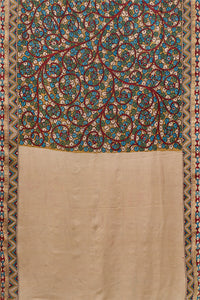 Hand Woven Tussar x Silk Natural Dye Hand Painted Kalamkari Saree