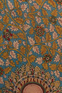 Hand Woven Cotton Hand Painted Kalamkari Natural Dye Saree