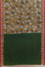 Load image into Gallery viewer, Hand Woven Cotton Hand Painted Kalamkari Natural Dye Saree