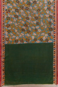 Hand Woven Cotton Hand Painted Kalamkari Natural Dye Saree