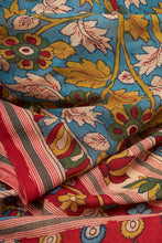 Load image into Gallery viewer, Hand Woven Cotton Hand Painted Kalamkari Natural Dye Saree