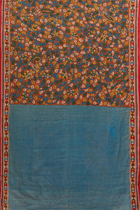 Hand Woven Cotton Hand Painted Kalamkari Natural Dye Saree