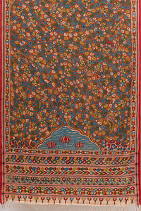 Hand Woven Cotton Hand Painted Kalamkari Natural Dye Saree