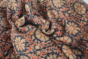 Natural Dye Block Print Tussar Fabric