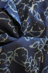 Natural Dye Block Print Tussar Silk x Cotton Fabric