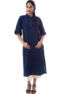 Natural Dyed Handwoven 'BOXI' Indigo Tunic