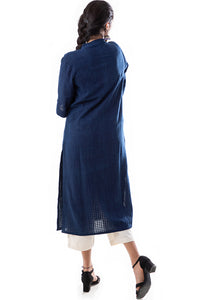 Natural Dyed Handwoven 'BOXI' Indigo Tunic