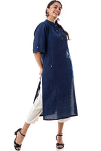 Load image into Gallery viewer, Natural Dyed Handwoven &#39;BOXI&#39; Indigo Tunic