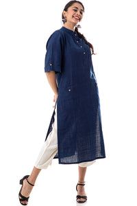 Natural Dyed Handwoven 'BOXI' Indigo Tunic