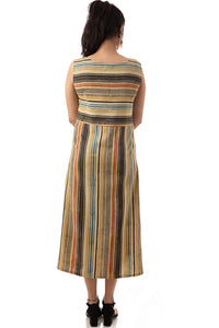 Natural Dye Hand Block Printed 'LITEE' Stripe Dress