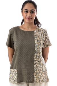 Natural Dye Hand Block Printed 'CONASI' Blouse