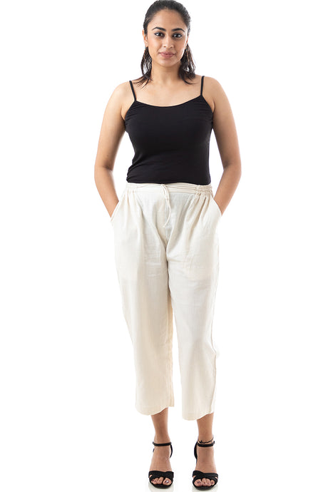 Handwoven 'IVORY' Cotton Pants