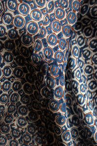 Natural Dye Block Print Silk Fabric