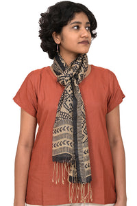 Natural Dye Block Print Silk Stole