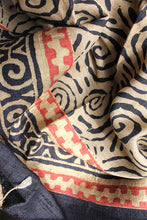 Load image into Gallery viewer, Natural Dye Block Print Silk Stole