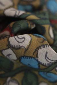 Natural Dye Hand-Painted Kalamkari Cotton Dupatta