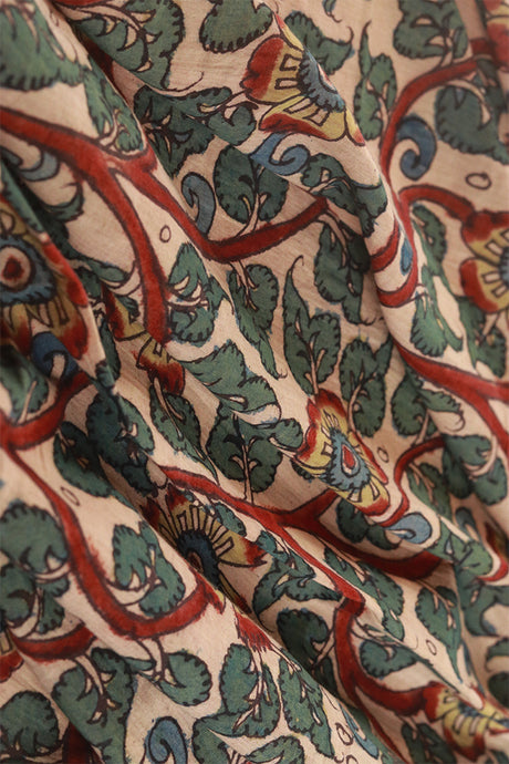 Natural Dye Hand-Painted Kalamkari Cotton Fabric